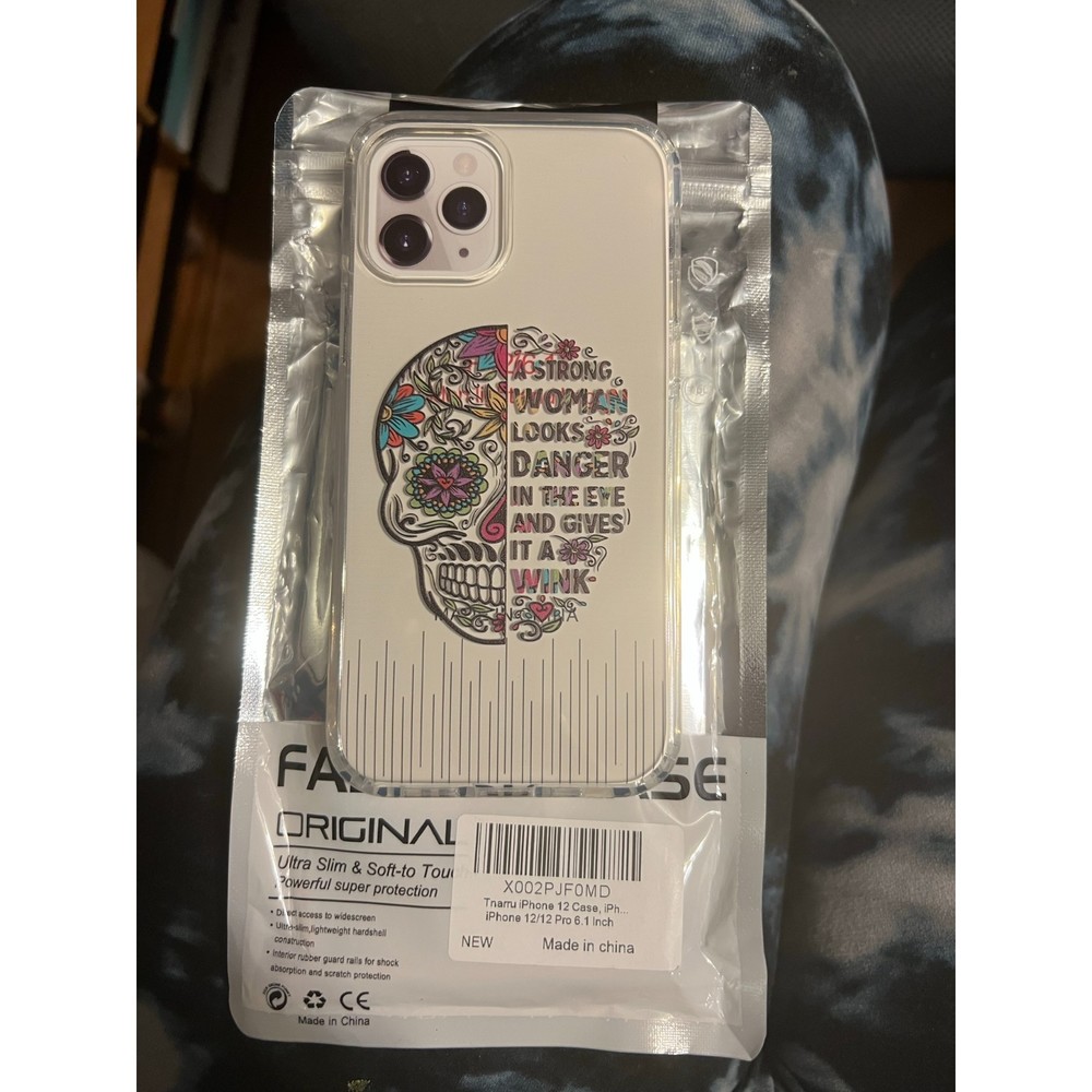 IPHONE 12 CASE 6.1 INCH-SKULL-FLOWERS